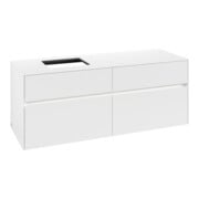 V&B Waschtischunterschrank Collaro 140x54,8x50cm, WT l, LED 10W, wh. ma