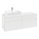 V&B Waschtischunterschrank Collaro 140x54,8x50cm, WT l, LED 10W, wh. ma