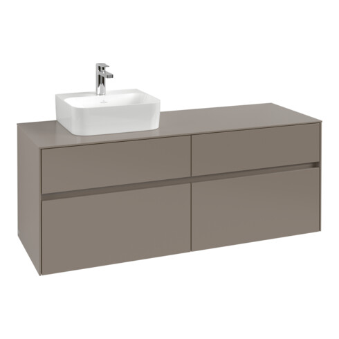 V&B Waschtischunterschrank Collaro 140x54,8x50cm, WT l, LED 10W, wh. Oa