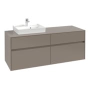 V&B Waschtischunterschrank Collaro 140x54,8x50cm, WT l, LED 10W, wine r