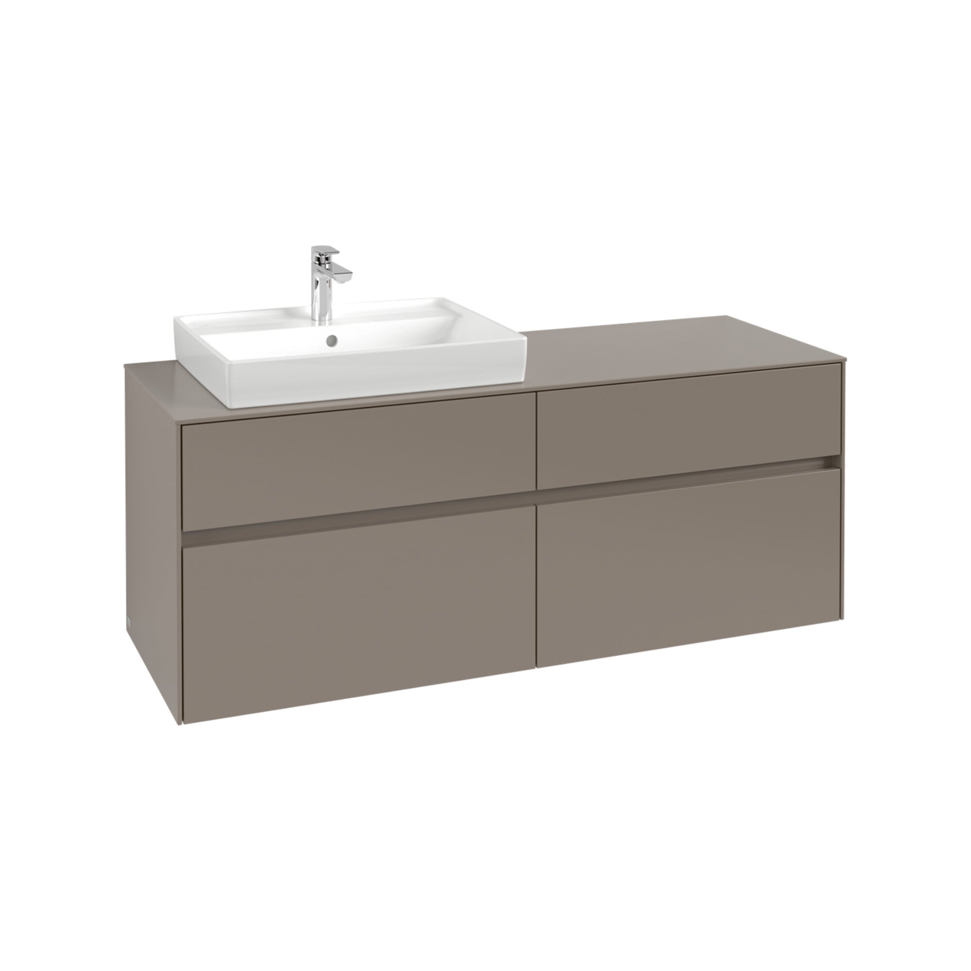 V&B Waschtischunterschrank Collaro 140x54,8x50cm, WT l, LED-Beltg. 10W, Tau ; Villeroy & Boch