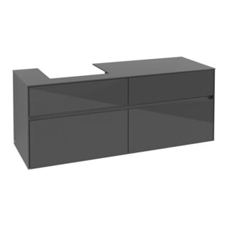 V&B Waschtischunterschrank Collaro 140x54,8x50cm, WT links, glossy grey