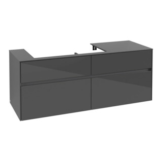 V&B Waschtischunterschrank Collaro 140x54,8x50cm, WT links, glossy grey
