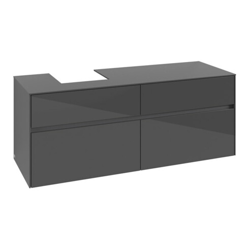V&B Waschtischunterschrank Collaro 140x54,8x50cm, WT links, glossy grey