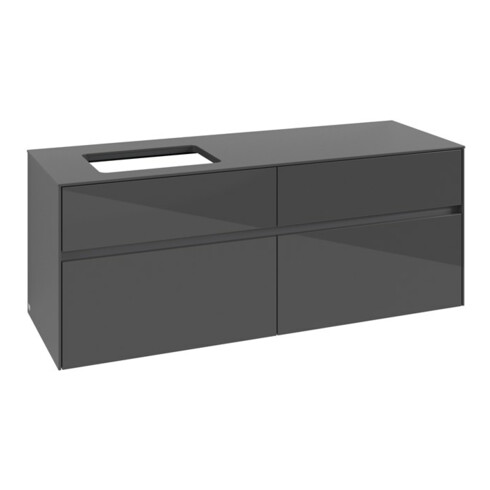 V&B Waschtischunterschrank Collaro 140x54,8x50cm, WT links, glossy grey