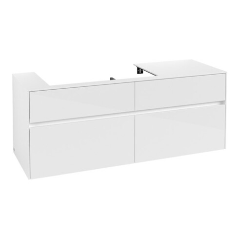V&B Waschtischunterschrank Collaro 140x54,8x50cm, WT links, glossy white
