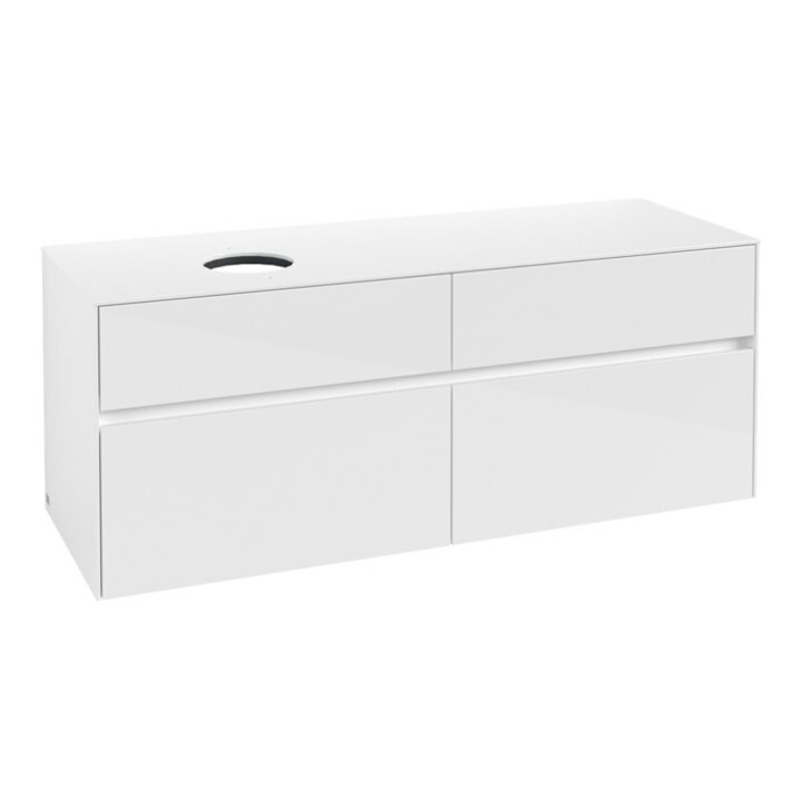 V&B Waschtischunterschrank Collaro 140x54,8x50cm, WT links, Glossy White