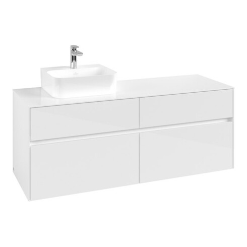 V&B Waschtischunterschrank Collaro 140x54,8x50cm, WT links, glossy white