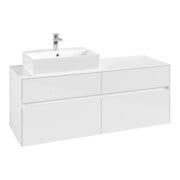 V&B Waschtischunterschrank Collaro 140x54,8x50cm, WT links, glossy white