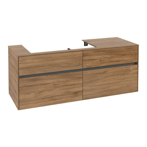 V&B Waschtischunterschrank Collaro 140x54,8x50cm, WT links, kansas oak