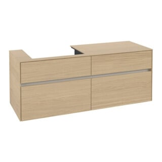 V&B Waschtischunterschrank Collaro 140x54,8x50cm, WT links, nordic oak