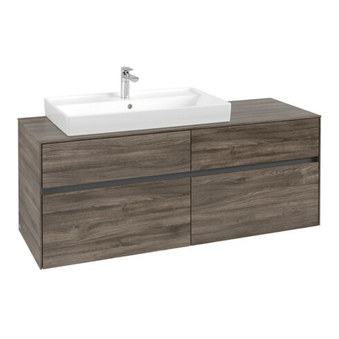 V&B Waschtischunterschrank Collaro 140x54,8x50cm, WT links, stone oak