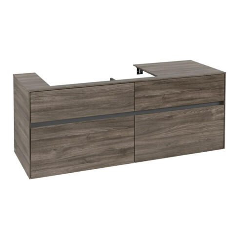V&B Waschtischunterschrank Collaro 140x54,8x50cm, WT links, stone oak
