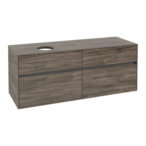 V&B Waschtischunterschrank Collaro 140x54,8x50cm, WT links, stone oak