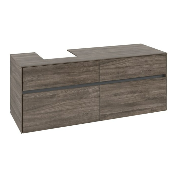 V&B Waschtischunterschrank Collaro 140x54,8x50cm, WT links, stone oak