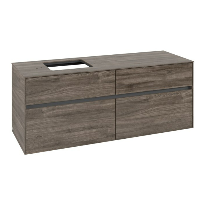V&B Waschtischunterschrank Collaro 140x54,8x50cm, WT links, stone oak
