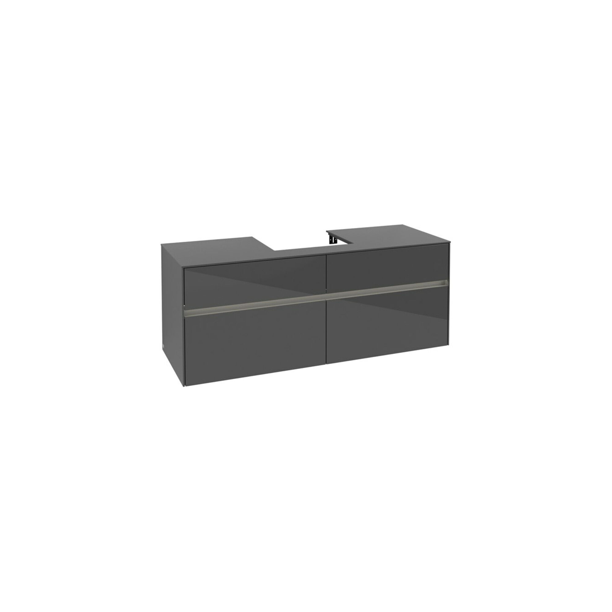 V&B Waschtischunterschrank Collaro 140x54,8x50cm, WT mi, LED 10 W, glo Gr ; Villeroy & Boch