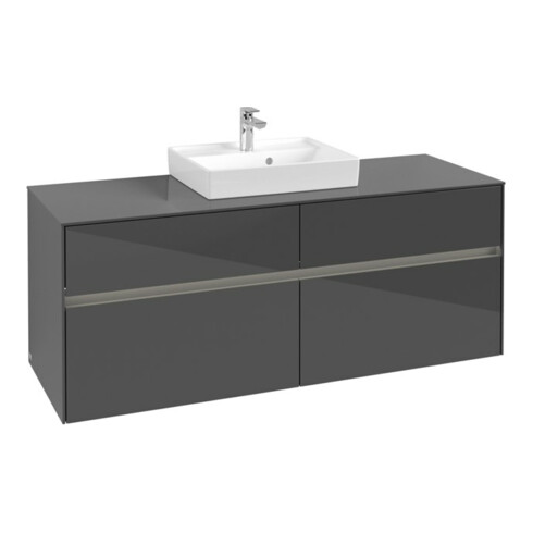V&B Waschtischunterschrank Collaro 140x54,8x50cm, WT mi, LED 10 W, glo Gr