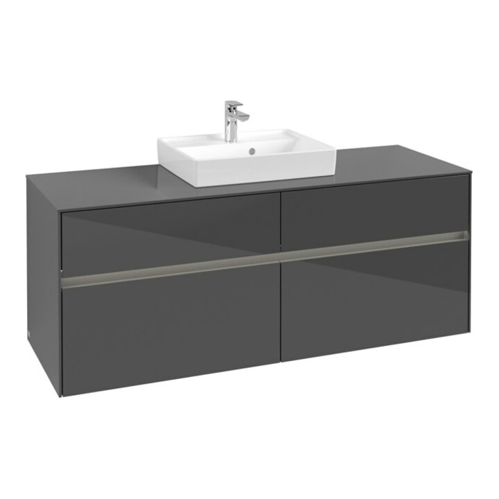 V&B Waschtischunterschrank Collaro 140x54,8x50cm, WT mi, LED 10 W, glo Gr