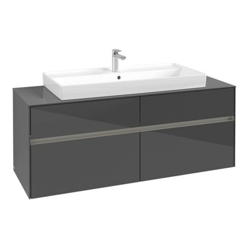 V&B Waschtischunterschrank Collaro 140x54,8x50cm, WT mi, LED 10 W, glo Gr