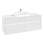 V&B Waschtischunterschrank Collaro 140x54,8x50cm, WT mi, LED 10 W, glo wh.-4