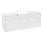 V&B Waschtischunterschrank Collaro 140x54,8x50cm, WT mi, LED 10 W, glo wh.