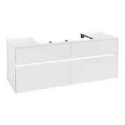 V&B Waschtischunterschrank Collaro 140x54,8x50cm, WT mi, LED 10 W, glo wh.