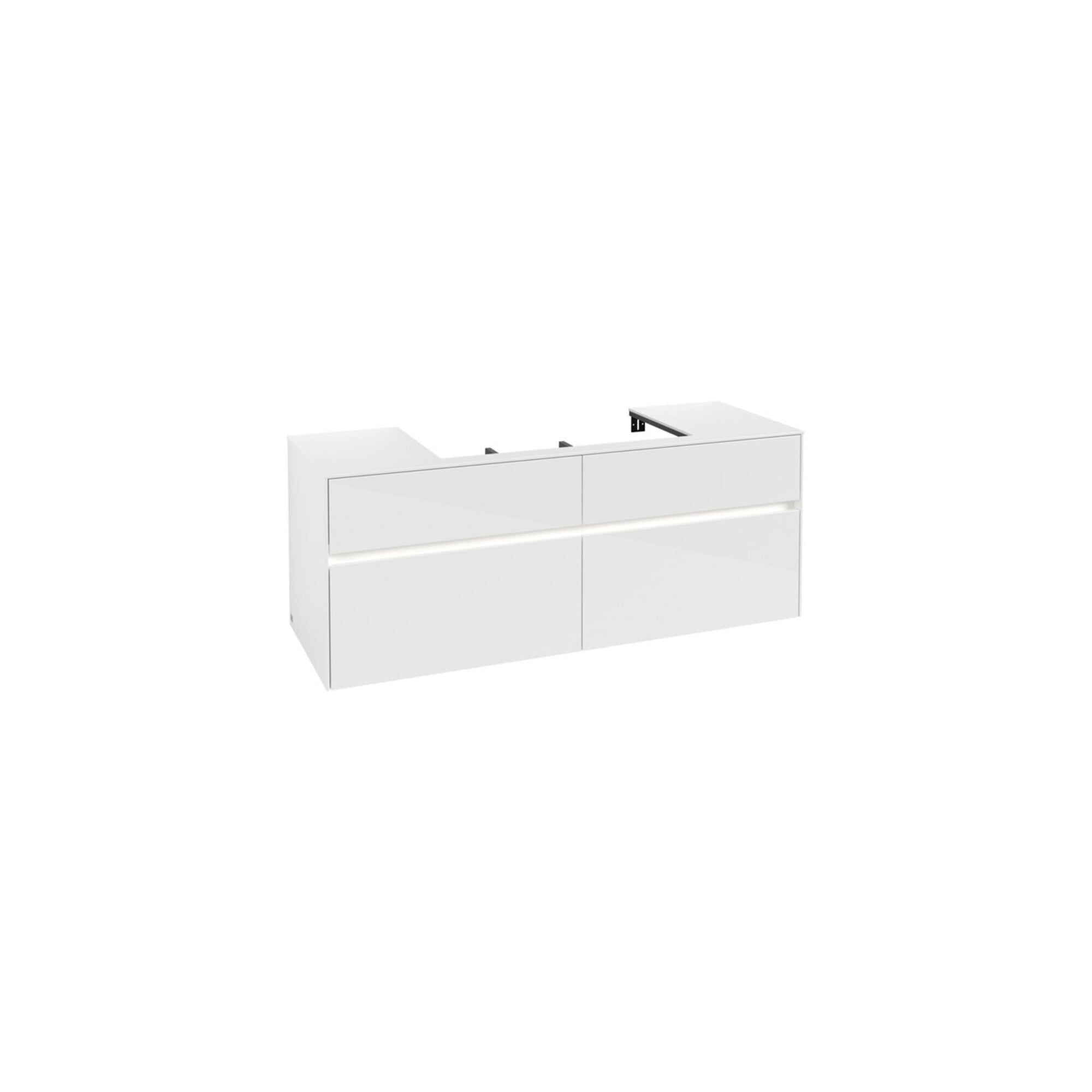 V&B Waschtischunterschrank Collaro 140x54,8x50cm, WT mi, LED 10 W, glo wh. ; Villeroy & Boch