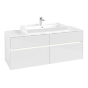 V&B Waschtischunterschrank Collaro 140x54,8x50cm, WT mi, LED 10 W, glo wh.-3