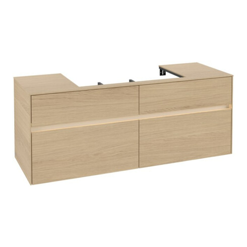 V&B Waschtischunterschrank Collaro 140x54,8x50cm, WT mi, LED 10 W, Nord Oa