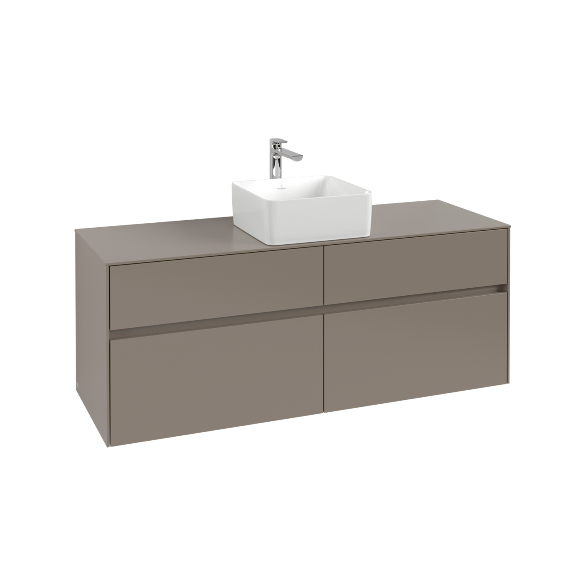 V&B Waschtischunterschrank Collaro 140x54,8x50cm, WT mi, LED 10 W, volc bla ; Villeroy & Boch