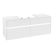 V&B Waschtischunterschrank Collaro 140x54,8x50cm, WT mi, LED 10 W, wh. ma
