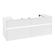 V&B Waschtischunterschrank Collaro 140x54,8x50cm, WT mi, LED 10 W, wh. ma