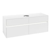 V&B Waschtischunterschrank Collaro 140x54,8x50cm, WT mi, LED 10 W, wh. ma