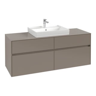 V&B Waschtischunterschrank Collaro 140x54,8x50cm, WT mi, LED 10 W, wh. Oa