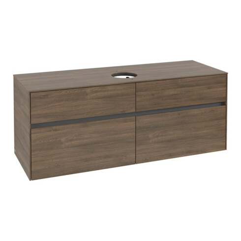 V&B Waschtischunterschrank Collaro 140x54,8x50cm, WT mittig, Arizona Oak
