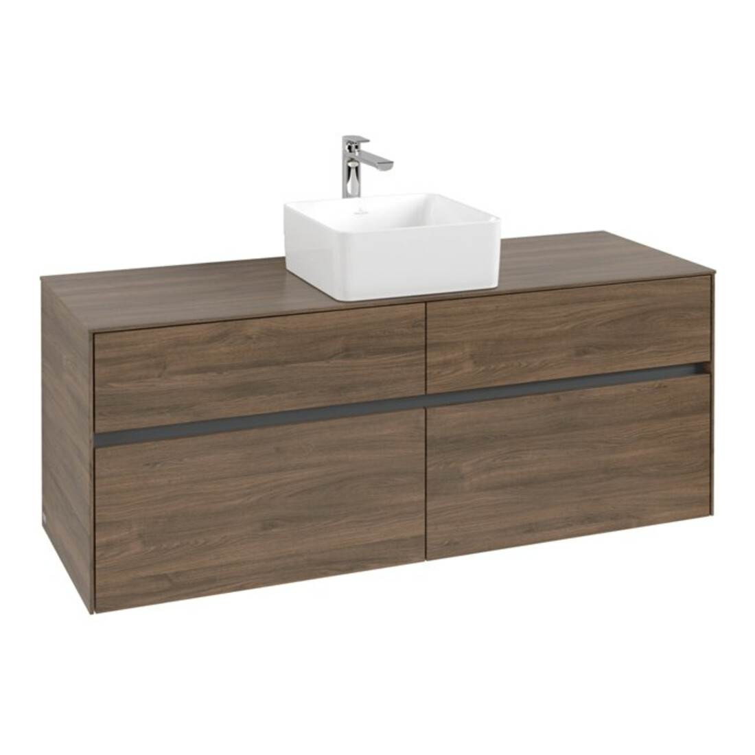 V&B Waschtischunterschrank Collaro 140x54,8x50cm, WT mittig, Arizona Oak