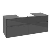 V&B Waschtischunterschrank Collaro 140x54,8x50cm, WT mittig, glossy grey-3