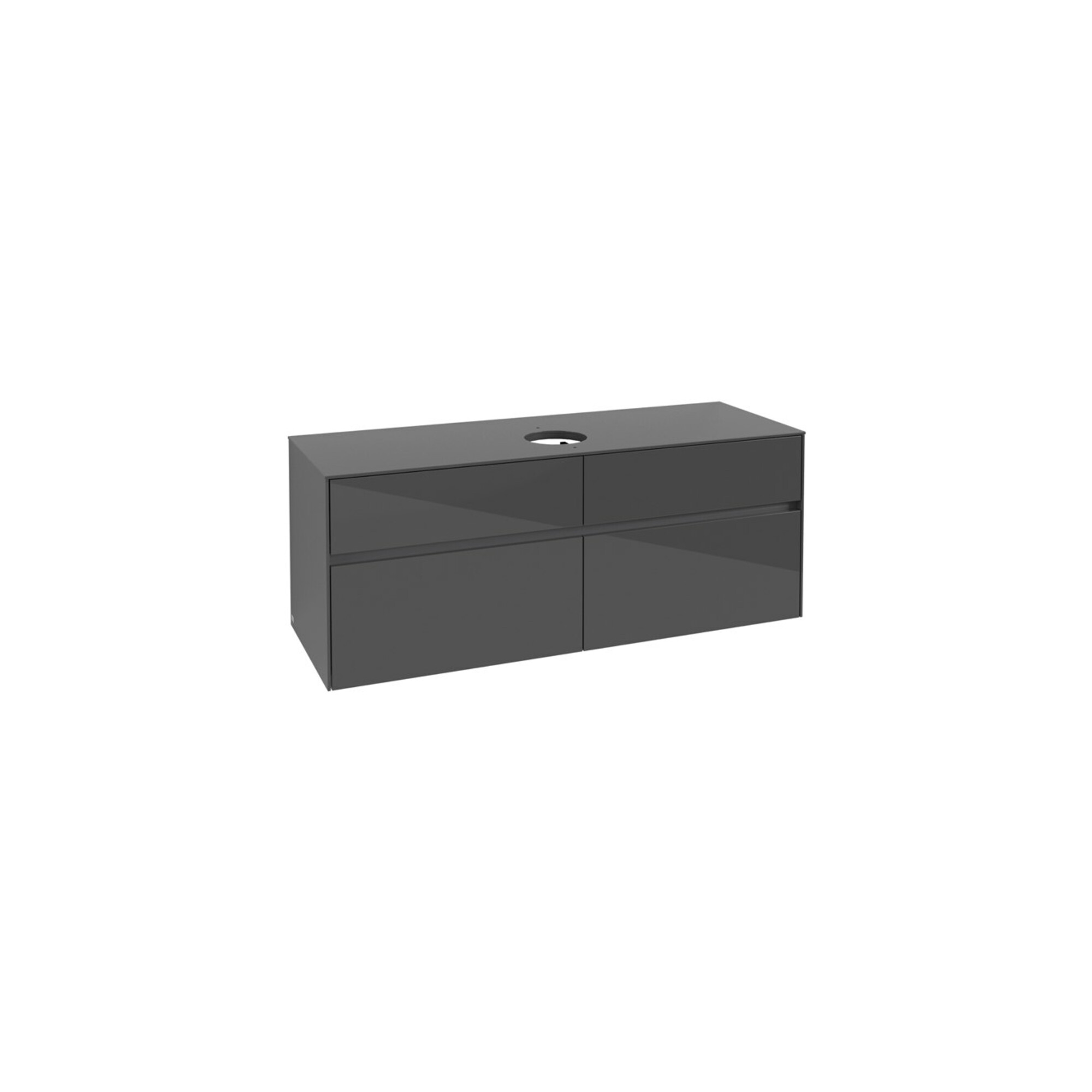 V&B Waschtischunterschrank Collaro 140x54,8x50cm, WT mittig, Glossy Grey ; Villeroy & Boch