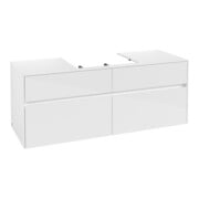 V&B Waschtischunterschrank Collaro 140x54,8x50cm, WT mittig, glossy white-3