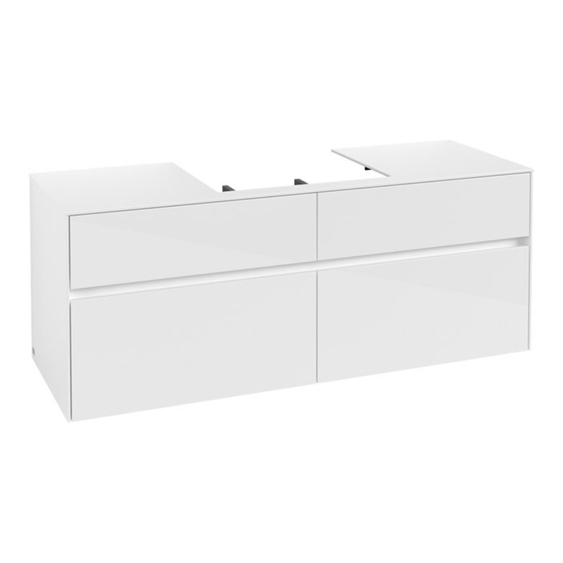 V&B Waschtischunterschrank Collaro 140x54,8x50cm, WT mittig, glossy white