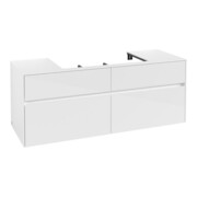 V&B Waschtischunterschrank Collaro 140x54,8x50cm, WT mittig, glossy white