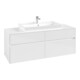V&B Waschtischunterschrank Collaro 140x54,8x50cm, WT mittig, glossy white