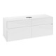 V&B Waschtischunterschrank Collaro 140x54,8x50cm, WT mittig, Glossy White-1