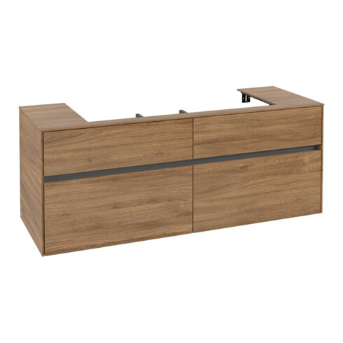 V&B Waschtischunterschrank Collaro 140x54,8x50cm, WT mittig, kansas oak