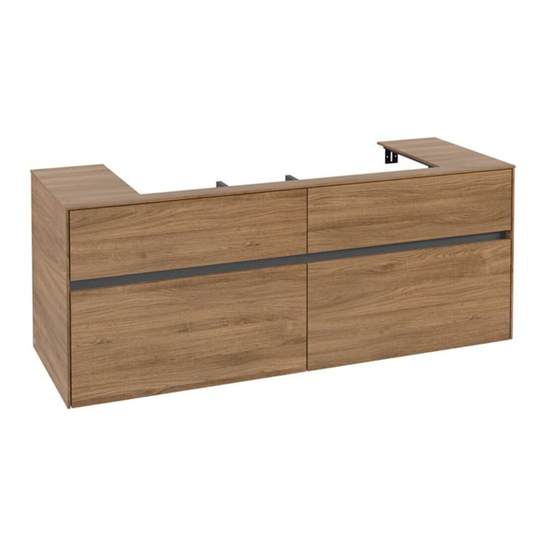 V&B Waschtischunterschrank Collaro 140x54,8x50cm, WT mittig, kansas oak