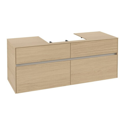V&B Waschtischunterschrank Collaro 140x54,8x50cm, WT mittig, nordic oak
