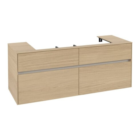 V&B Waschtischunterschrank Collaro 140x54,8x50cm, WT mittig, nordic oak