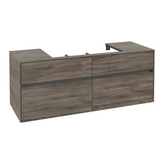 V&B Waschtischunterschrank Collaro 140x54,8x50cm, WT mittig, stone oak
