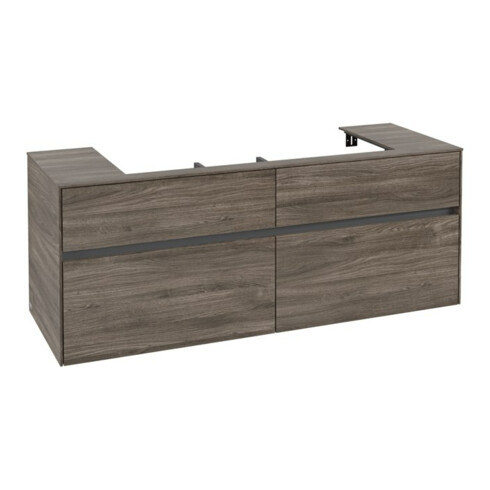 V&B Waschtischunterschrank Collaro 140x54,8x50cm, WT mittig, stone oak